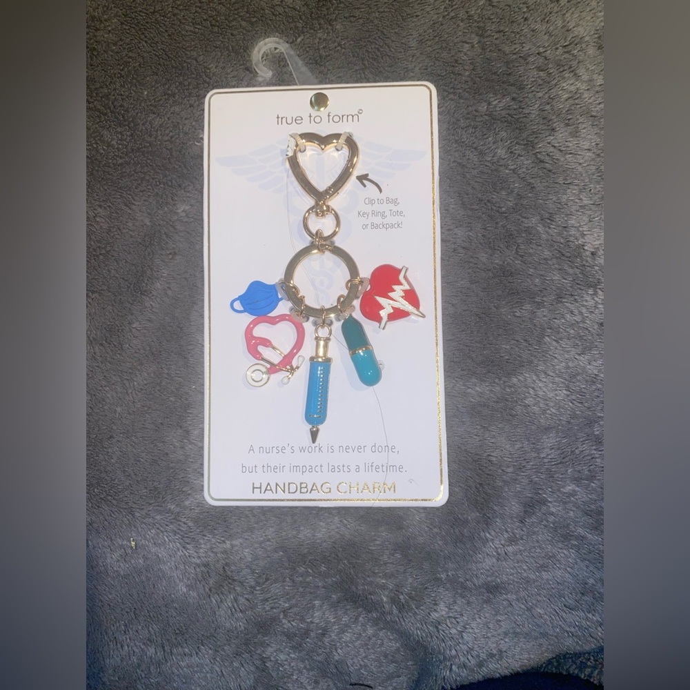 BNWT True to Form Nurse-Themed Bag Charm Keychain